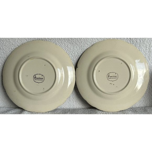 Vintage Franciscan T.V. Screen Dinnerware 2 Luncheon Plates c1961-1962 VGUC - Picture 12 of 12